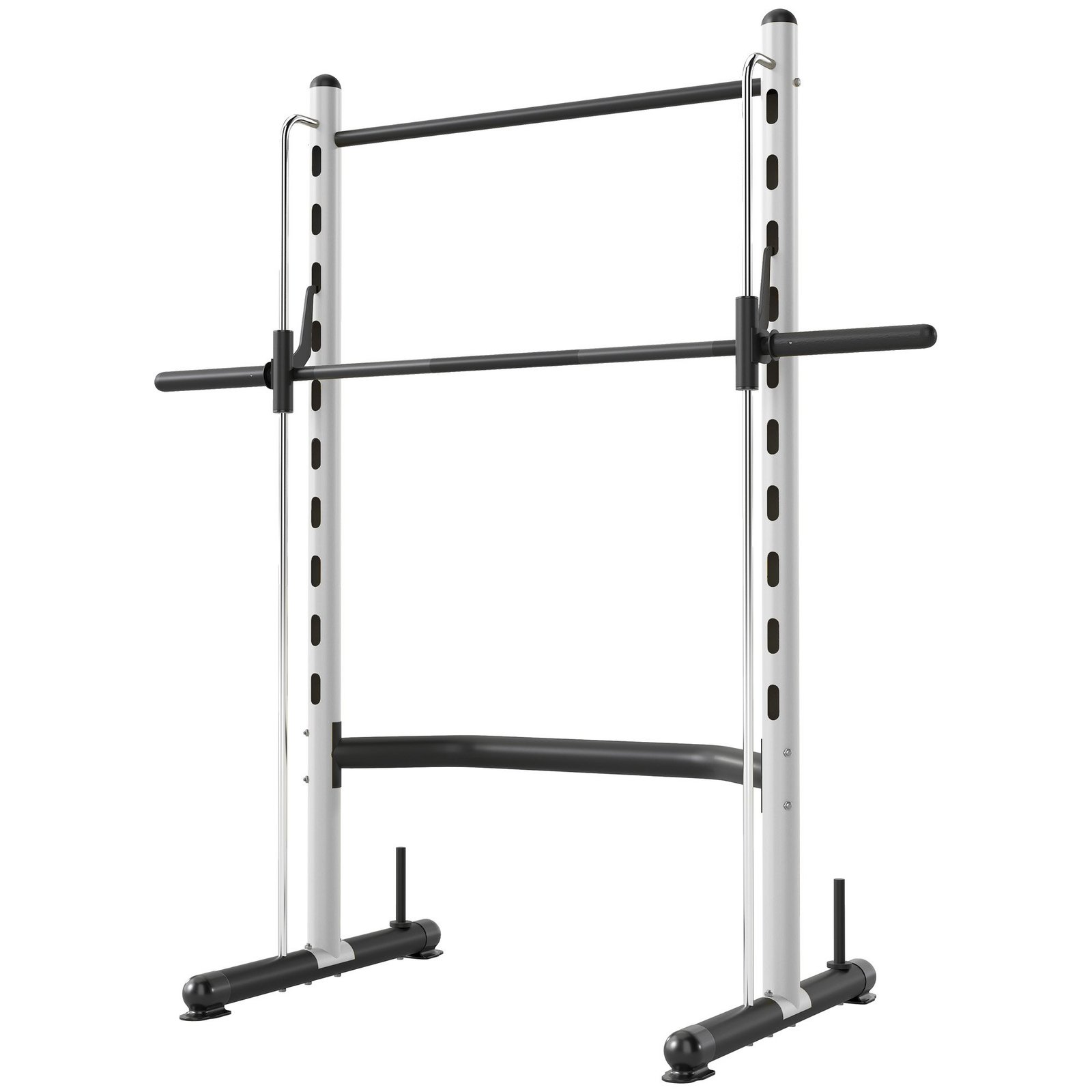 Squat Rack with Pull Up Bar and Barbell Bar Adjustable Bench Press Multi-Function Weight Lifting Half Rack, White