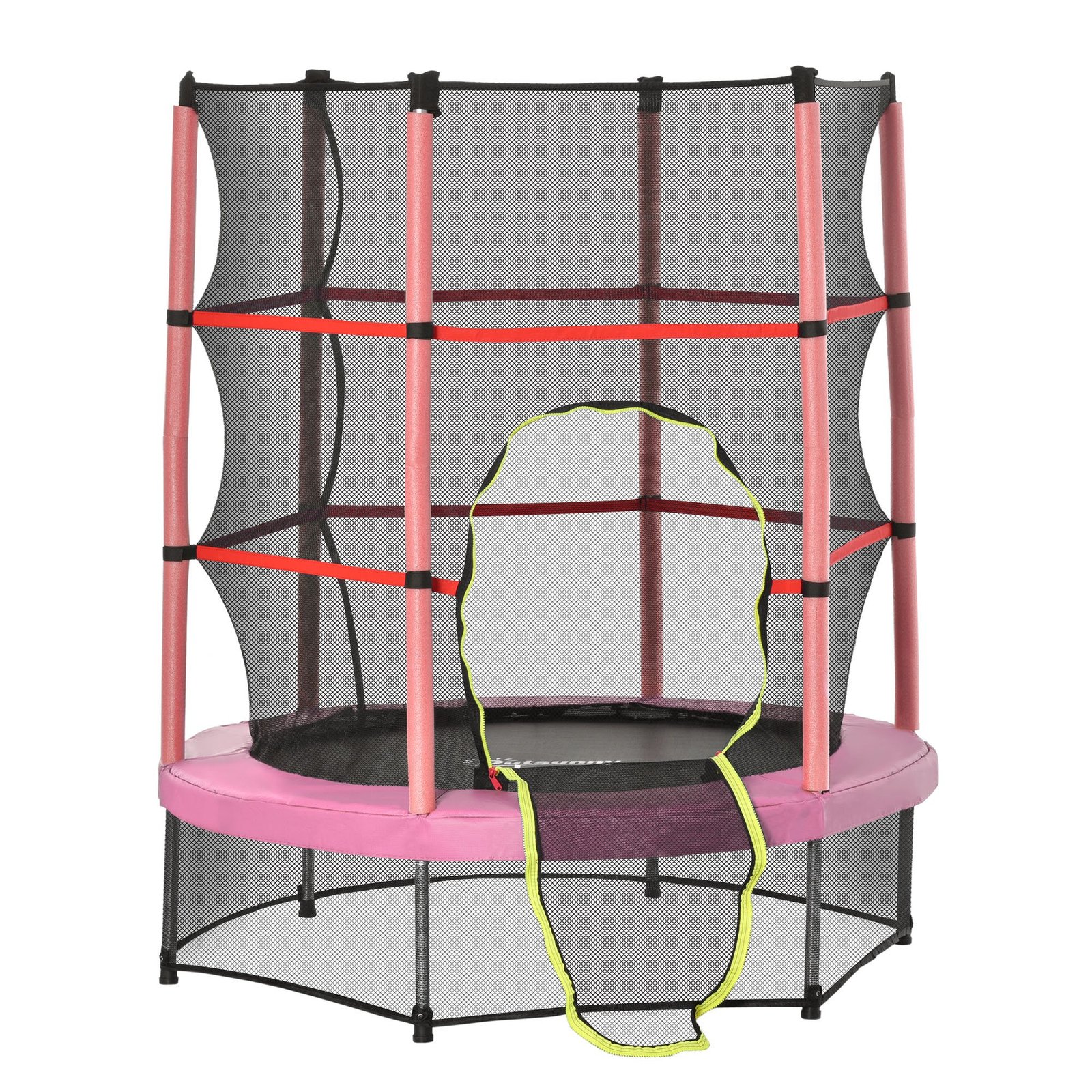Φ5FT Kids Trampoline with Enclosure Net for Age 3 to 6 Years Pink