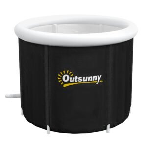 Cold Plunge Tub, Portable Ice Bath Cold Water Therapy Tub with Thermo Lid, for Athletes Recovery, Black