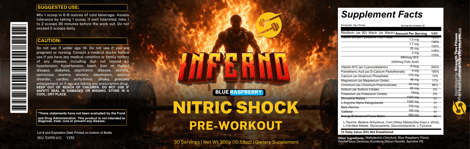 Nitric Shock Pre-Workout (Blue Raspberry) - Image 2