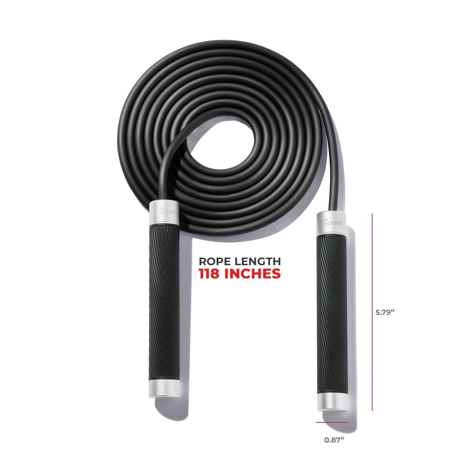 Sunny Health & Fitness Adjustable Weighted Jump Rope - SF-JR03-BK