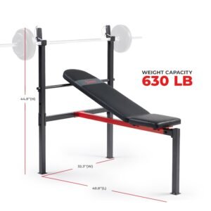 Sunny Health & Fitness Adjustable Standard Incline Weight Bench with Rack - SF-BH623008