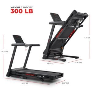 Sunny Health & Fitness Excel Smart Incline/Decline 20” Deck Treadmill with 300Lb Weight Capacity - SF-T723017
