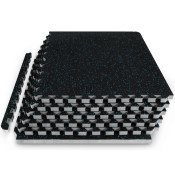 Rubber Top Exercise Puzzle Mat 3/4-in, Blue, 24 Sq Ft - 6 Tiles