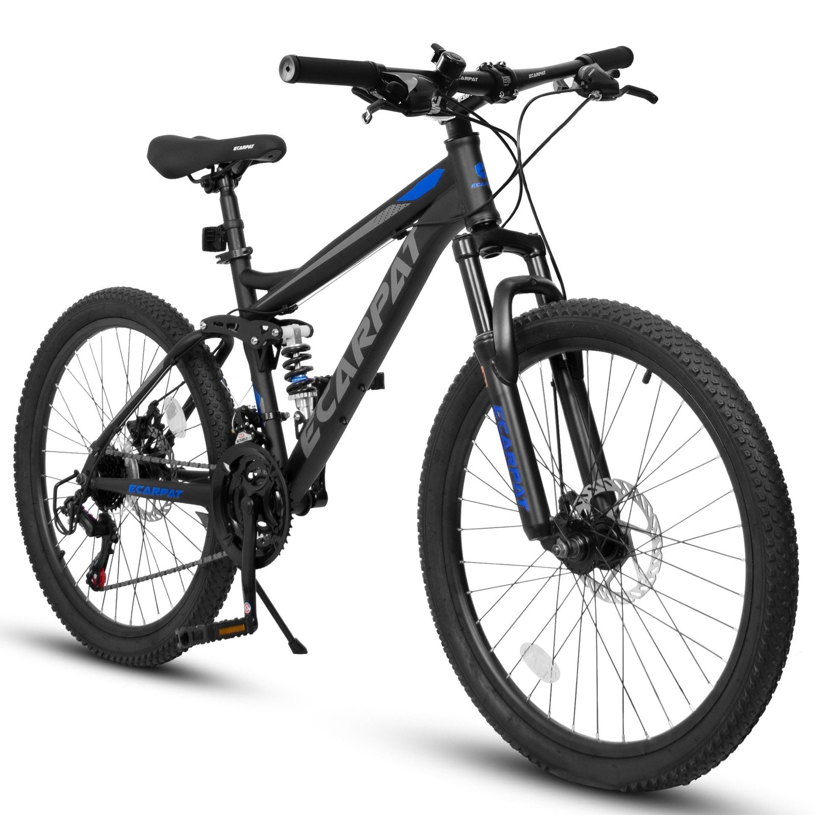 A2760 27.5 Inch Full Suspension Mountain Bike, Front And Rear Dual Shock Absorbers, Mechanical Disc Brakes, 21-Speed, Suitable For Men And Women