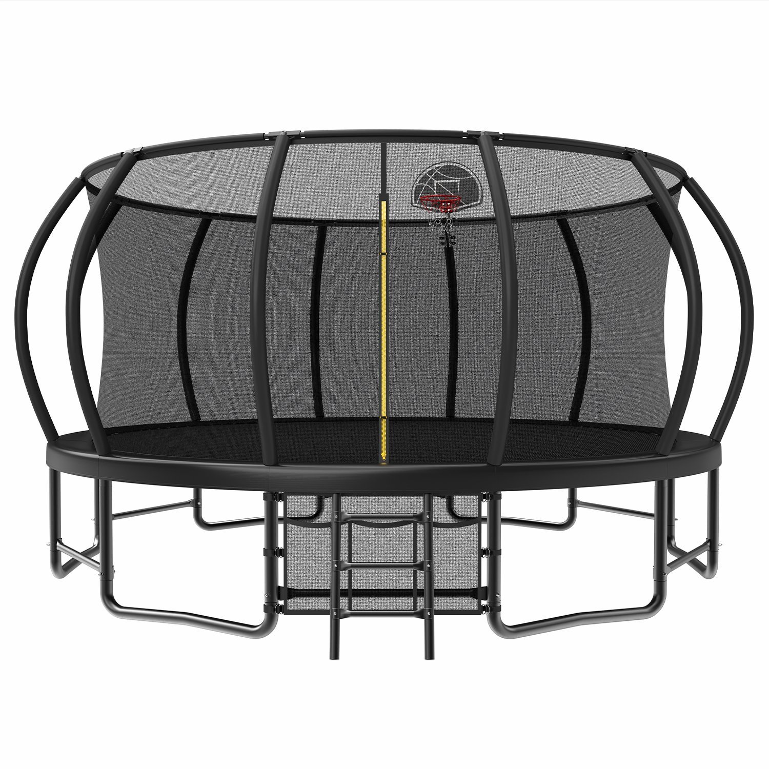 16FT Outdoor Trampoline For Kids And Adults, Pumpkin Trampolines With Curved Poles Heavy Duty Trampoline Anti-Rust Coating ASTM Approval
