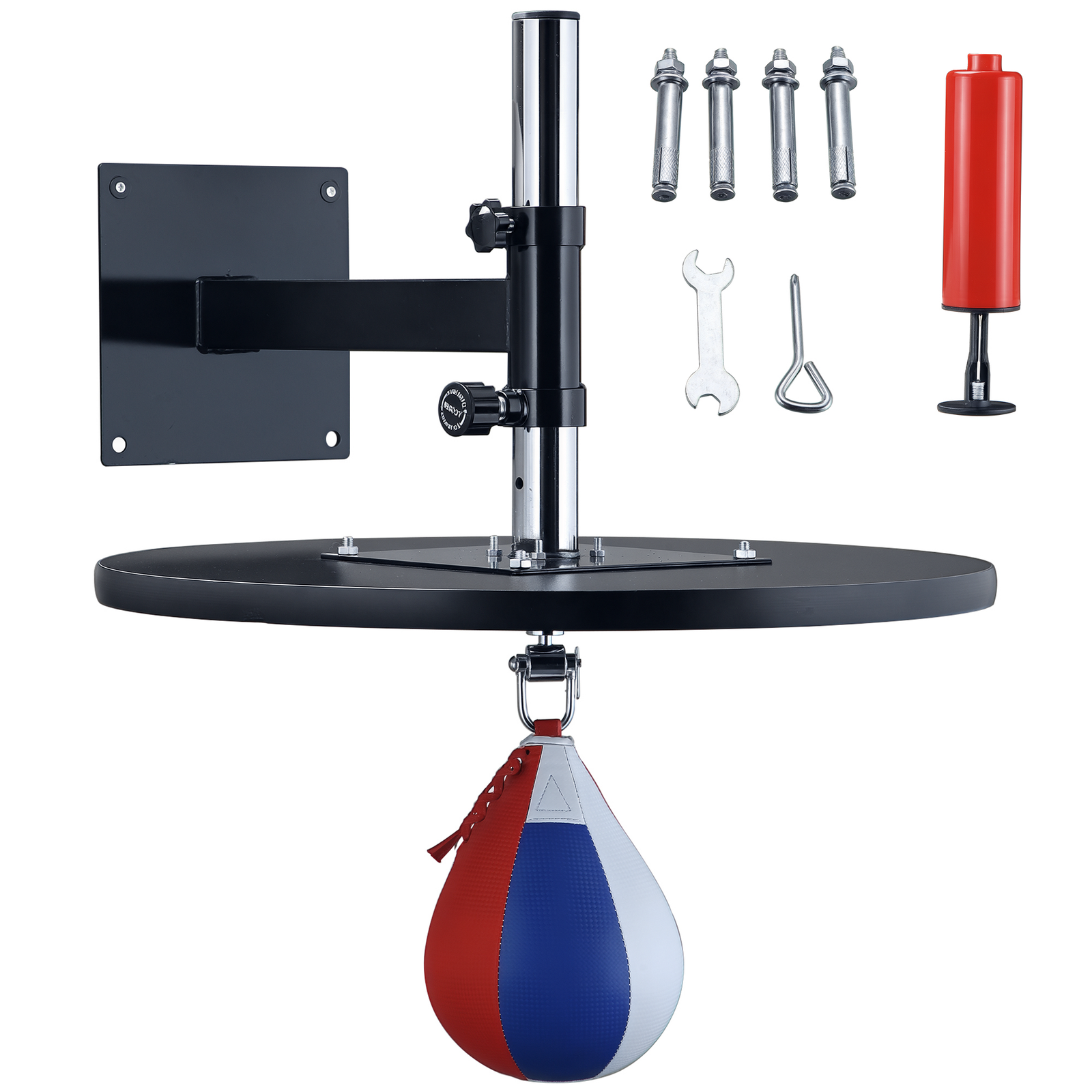 Speed Bag Boxing Punching Bag Wall Mount Height Adjustable, MMA, Martial Arts, and Boxing Equipment for Training at Home, Heavy-Duty Steel Platfo
