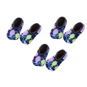 Womens Slipper Socks Cute Fishes Ankle Floor Slippers with Non Slip Grippers, 3 Pairs