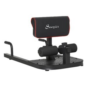 Soozier 3 in 1 Padded Push Up Sit Up Squat Machine, Home Gym Fitness Equipment, Black