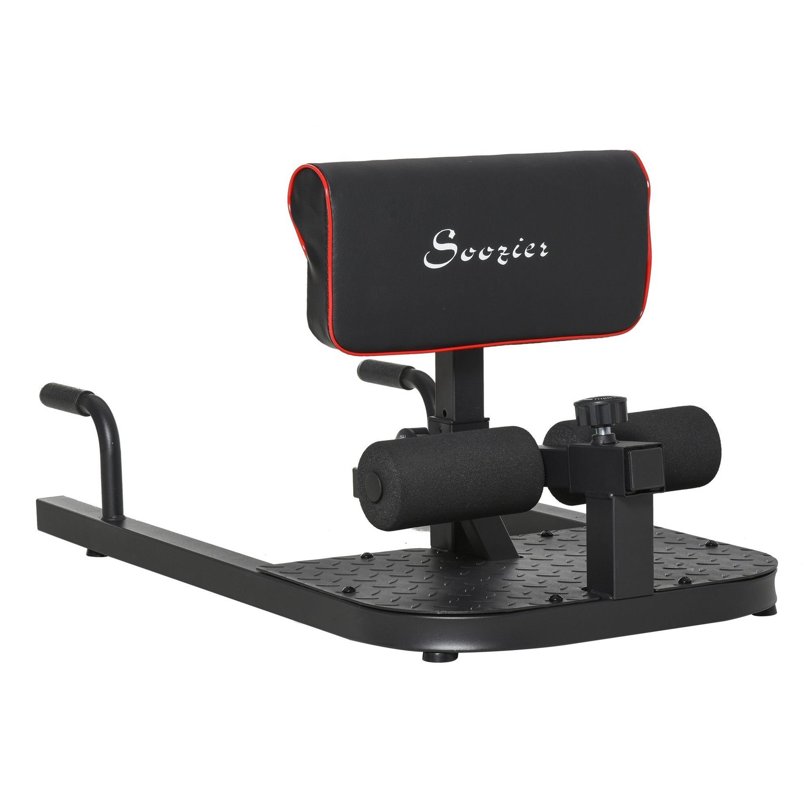 Soozier 3 in 1 Padded Push Up Sit Up Squat Machine, Home Gym Fitness Equipment, Black