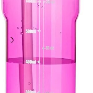 Water Bottle with Straw,Tritan BPA-Free,Leak-Proof Design for Travel,Home, School, (Fuchsia)