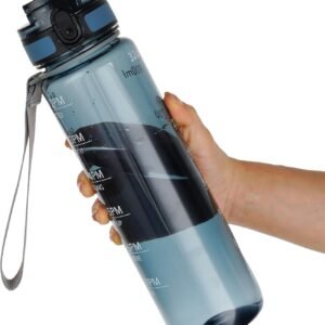 Water Bottle, 32oz Motivational Sports Water Bottle with Time Marker - Times to Drink - Tritan, BPA Free, Wide Mouth Leakproof,Gifts for Her