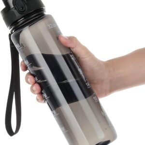 Water Bottle 32oz, Durable and Leakproof Water Bottles Motivational with Time Marker, Tritan, BPA Free, Wide Mouth, Gym, Travel, School,Office
