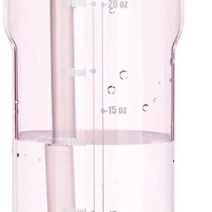Water Bottle with Straw,Tritan BPA-Free,Leak-Proof Design for Travel, Home, School, (Pink)