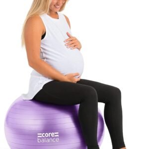 Core Balance Pregnancy Ball with Air Pump - Ideal for Prenatal Yoga, Pilates, and Maternity Exercises, Doubles as Office Chair