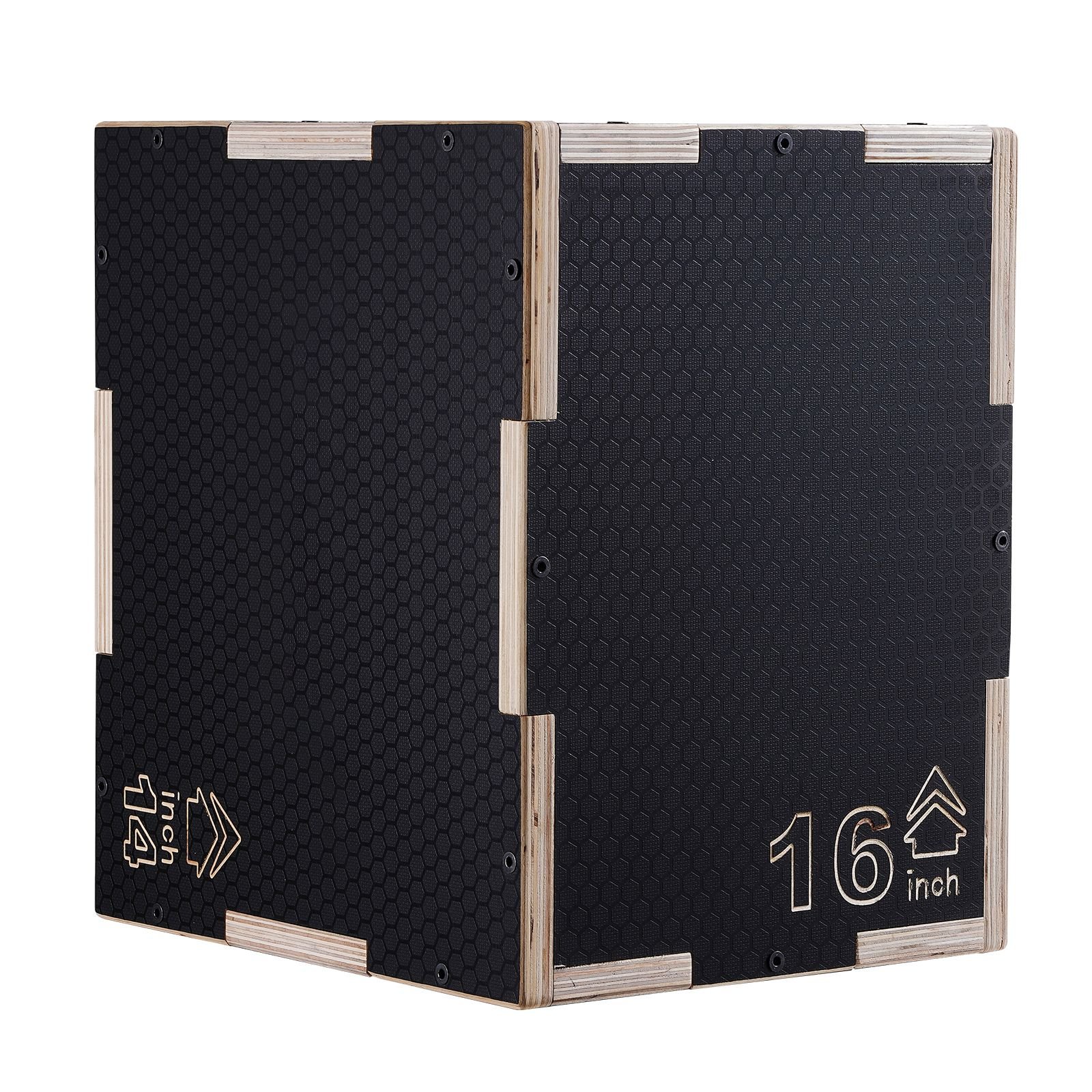 3 in 1 Plyometric Jump Box, 16/14/12 Inch Wooden Plyo Box, Platform & Jumping Agility Box