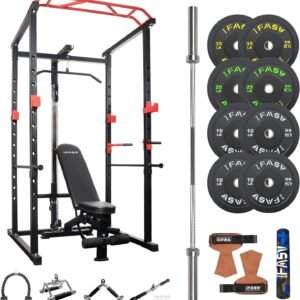 Multi-functional Power Cage,Home Adjustable Pullup Squat Rack 1000Lbs Capacity Comprehensive Fitness Barbell Rack