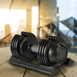 52LBS Adjustable dumbbell steel and plastic(Rubber coated dumbbell)