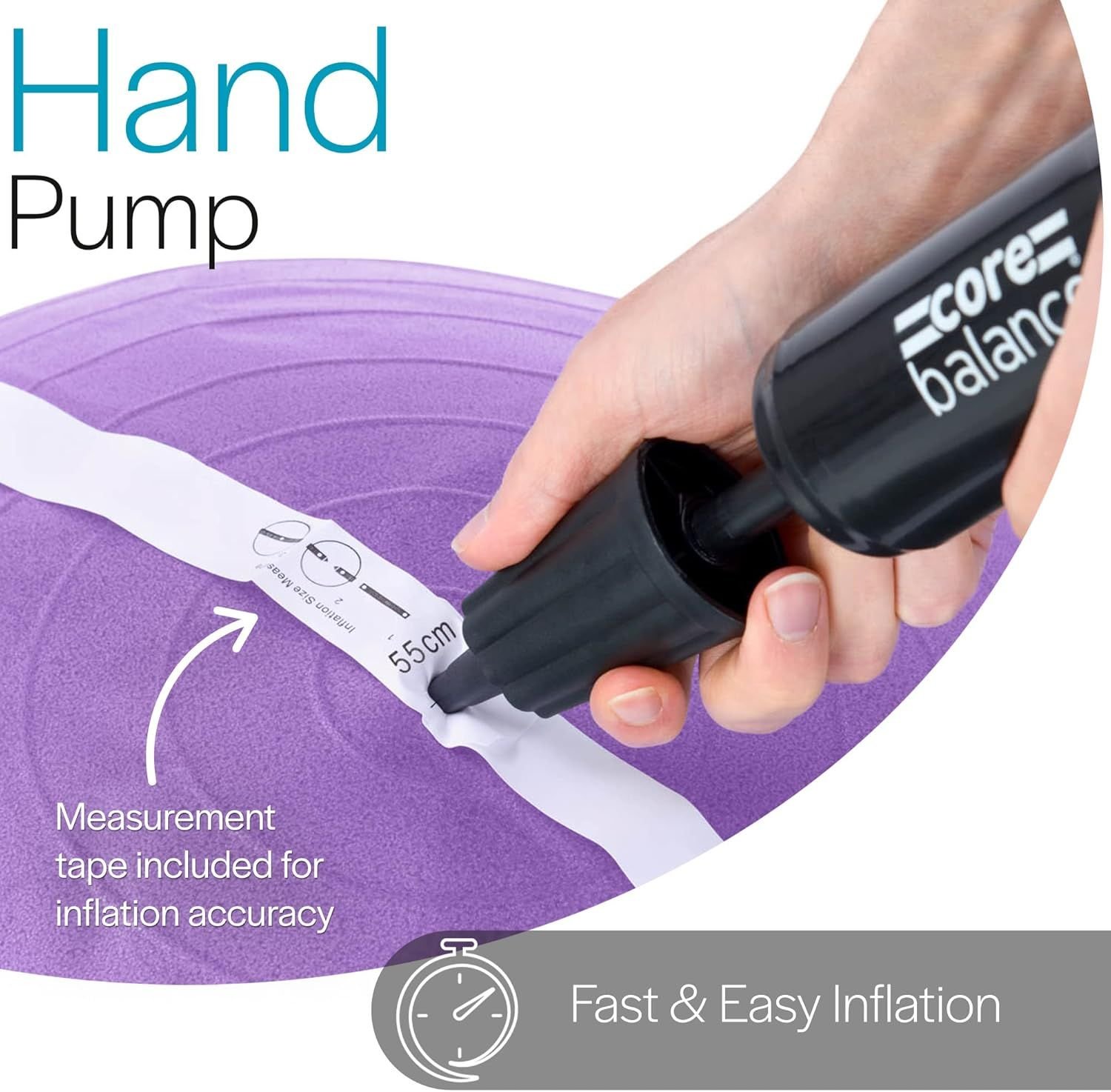Core Balance Pregnancy Ball with Air Pump - Ideal for Prenatal Yoga, Pilates, and Maternity Exercises, Doubles as Office Chair - Image 2