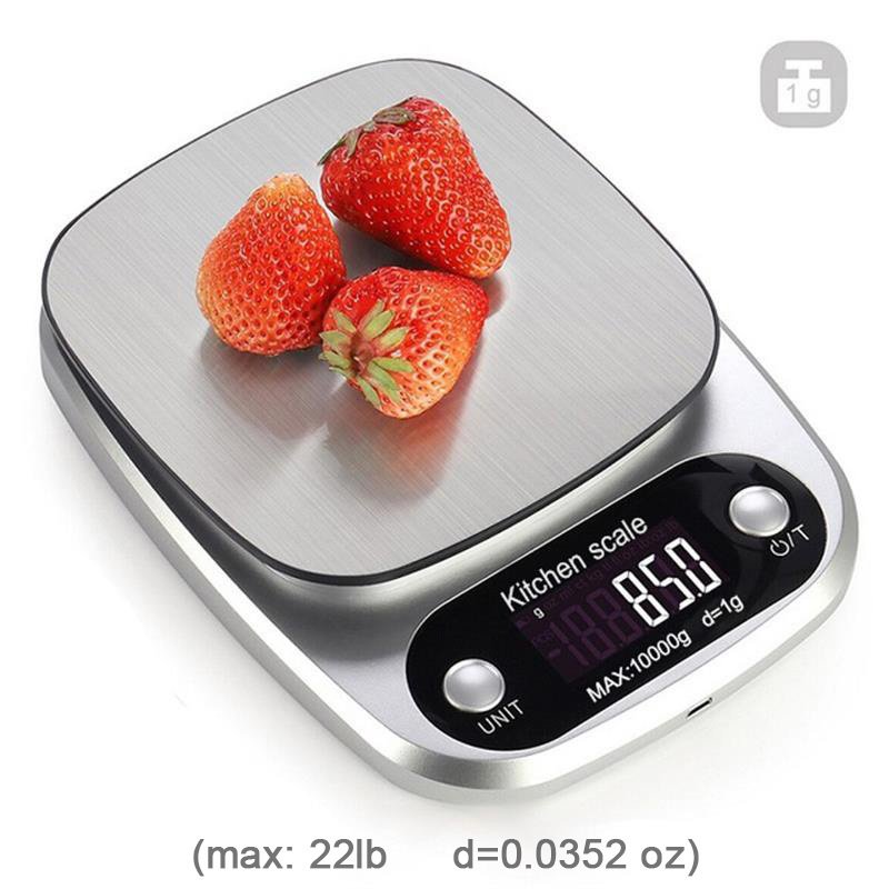Supermarket Kitchen Scales Stainless Steel Weighing For Food Diet 22lb(1oz) Balance Measuring LCD Precision Electronic Vegetable Mark; Postal Scales/d - Image 2