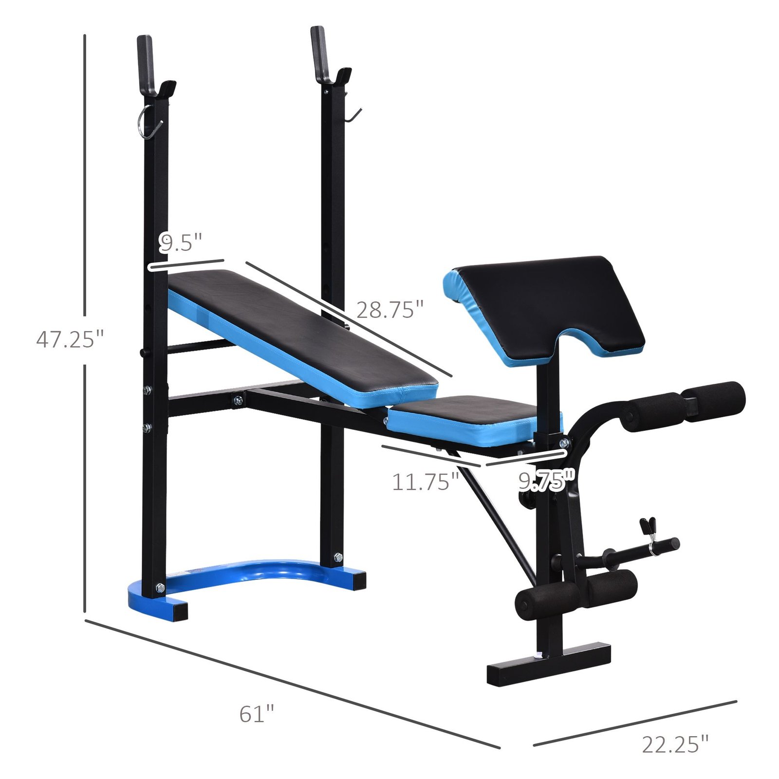 Adjustable Weight Bench with Barbell Rack and Leg Developer for Weight Lifting and Strength Training Multifunctional Workout Station for Home Gym Fitn - Image 2