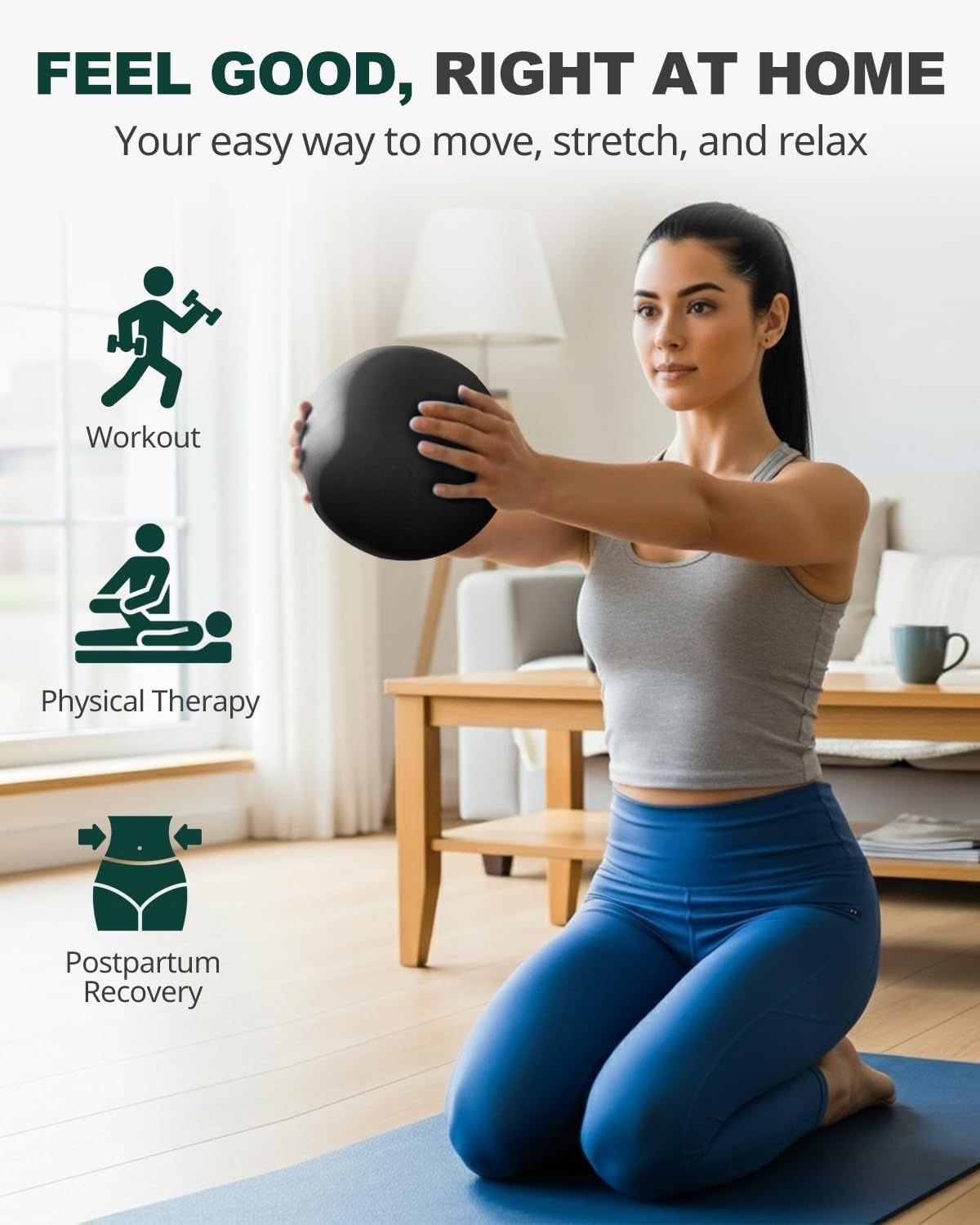 9-Inch Pilates Ball, Small Exercise Ball for Yoga, Core Training, Physical Therapy, Balance - Image 2