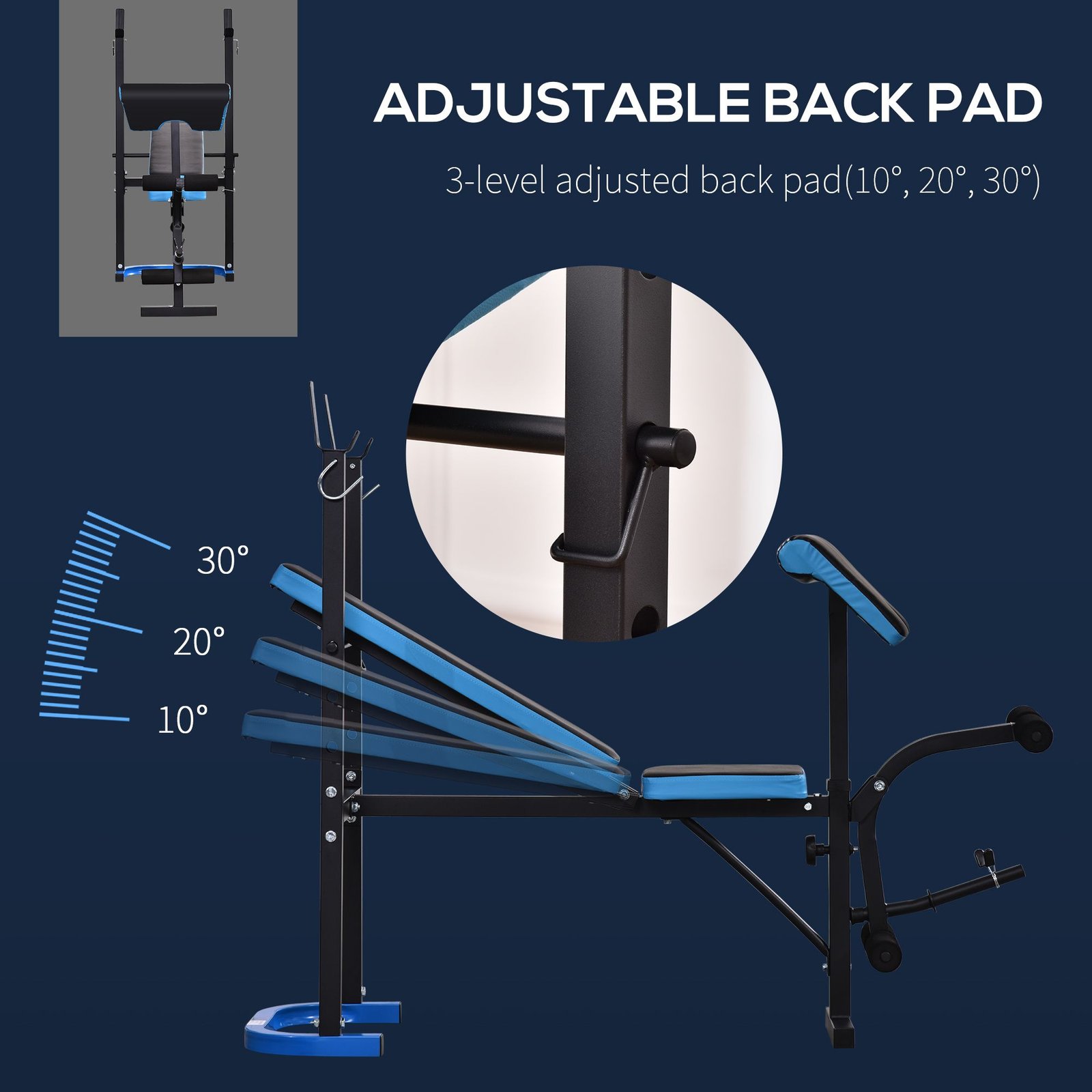Adjustable Weight Bench with Barbell Rack and Leg Developer for Weight Lifting and Strength Training Multifunctional Workout Station for Home Gym Fitn - Image 3