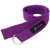Metal D-Ring Yoga Strap, Purple