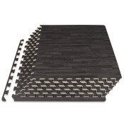 Wood Grain Puzzle Mat 1/2-in, Carbon Black, 24 Sq Ft - 6 Tiles