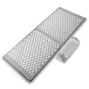 Full Body Acupressure Mat and Pillow Set, Gray