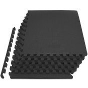 Weaved Pattern Exercise Puzzle Mat 3/4-in, Black, 24 Sq Ft - 6 Tiles