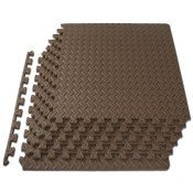 Diamond Plate Exercise Puzzle Mat 1/2-in, Brown, 24 Sq Ft - 6 Tiles