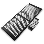 Full Body Acupressure Mat and Pillow Set, Black