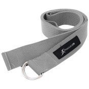 Metal D-Ring Yoga Strap, Gray