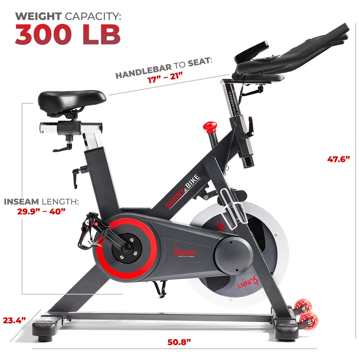 Sunny Health & Fitness Premium Indoor Cycling Smart Stationary Bike with Exclusive SunnyFit® App Enhanced Bluetooth Connectivity - Image 2