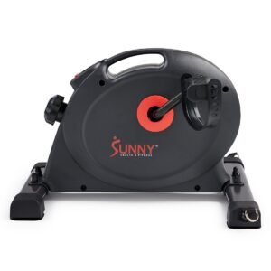 Sunny Health & Fitness Smart Mini Exercise Bike with Resistance Bands and Mat - SF-B0418SMART