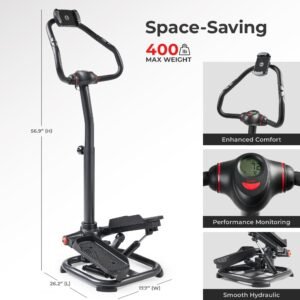 Sunny Health & Fitness Power Stepper with Resistance Bands and Handlebar SF-S021055