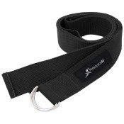 Metal D-Ring Yoga Strap, Black