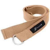 Metal D-Ring Yoga Strap, Beige