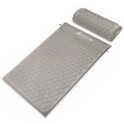 Acupressure Mat and Pillow Set, Gray-Gray