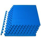 Diamond Plate Exercise Puzzle Mat 1/2-in, Blue, 24 Sq Ft - 6 Tiles