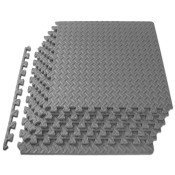 Diamond Plate Exercise Puzzle Mat 1/2-in, Gray, 24 Sq Ft - 6 Tiles