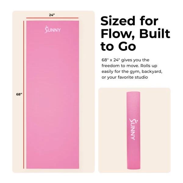 Sunny Health & Fitness Yoga Mat (Pink)