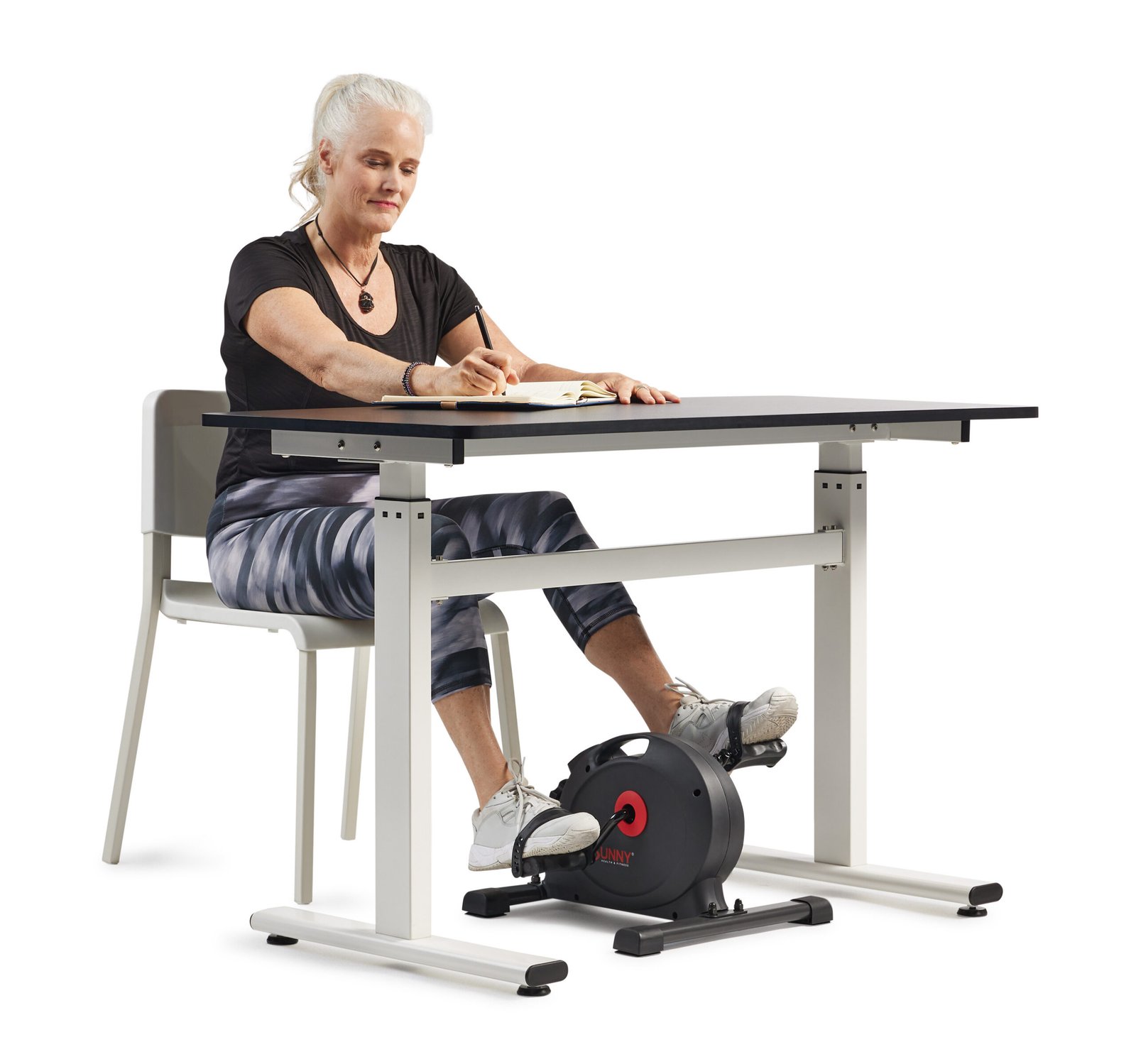 Sunny Health & Fitness Under Desk Smart Mini Exercise Bike (Dark Grey) - SF-B023005DGY