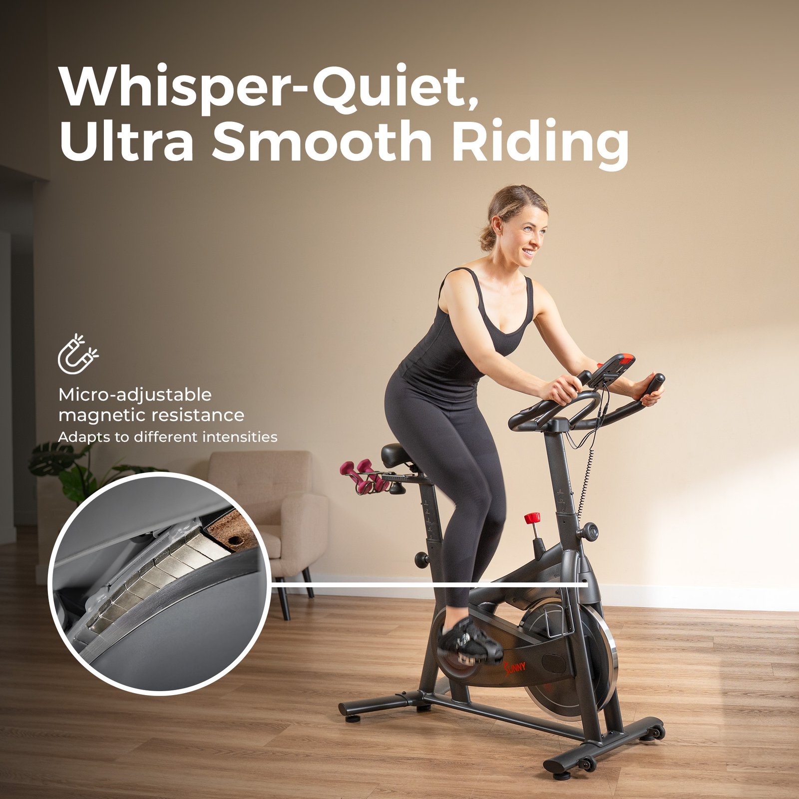 Sunny Health & Fitness ACTIVE 200 Smart Magnetic Cycling Exercise Bike - SF-B124067 - Image 6