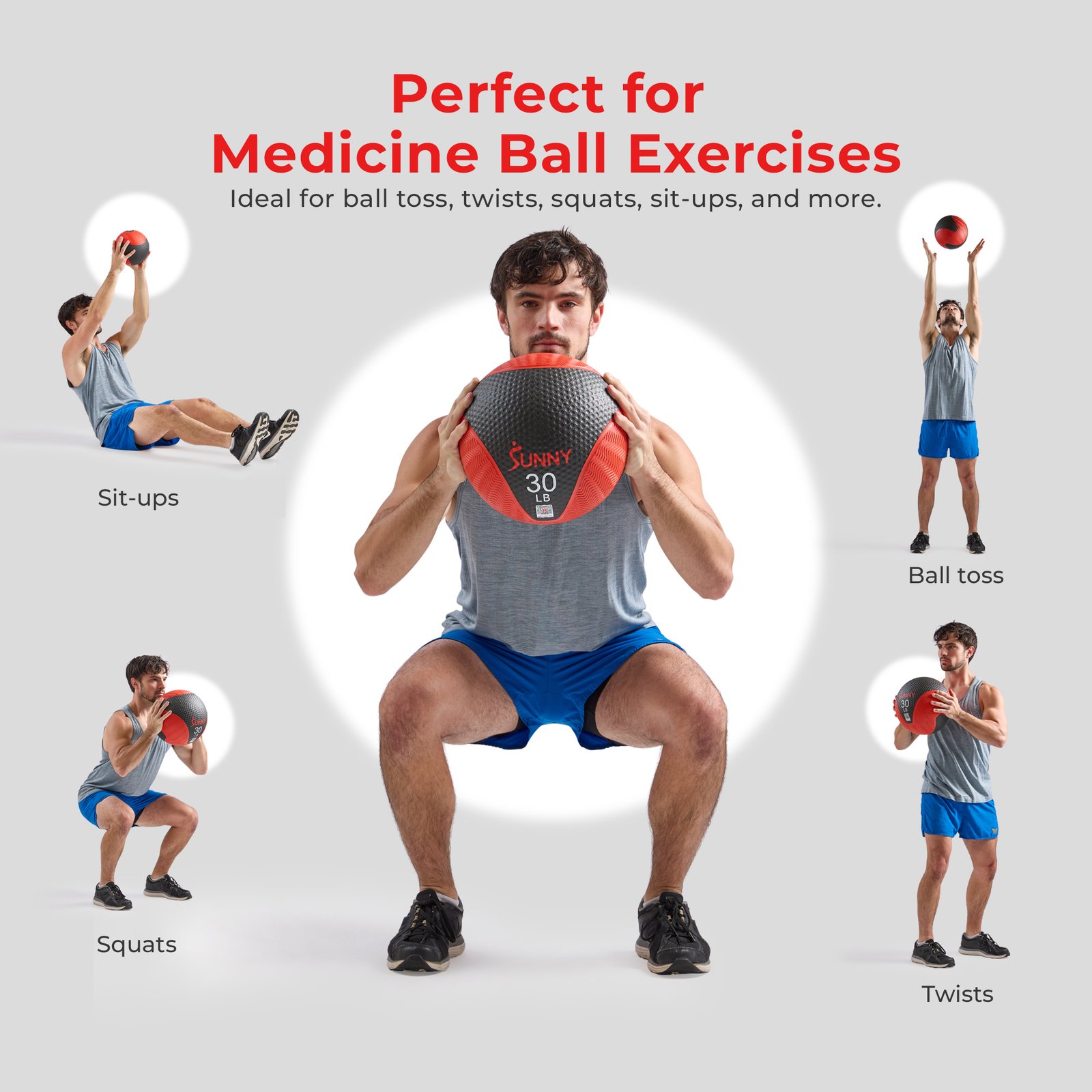 Sunny Health & Fitness Medicine Ball 4LBS - SF-EB03-4 - Image 6