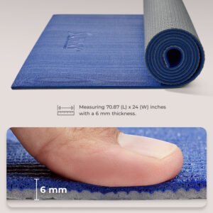 Sunny Health & Fitness Anti-Slip Dual Color Exercise Yoga Mat (Blue) - SF-EM02-BU