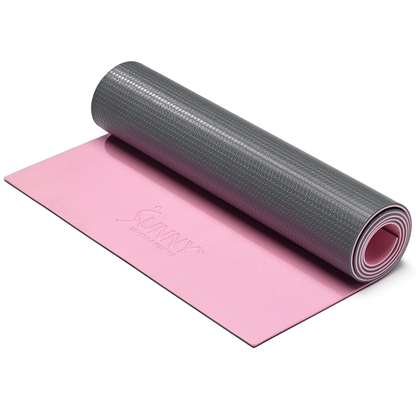Sunny Health & Fitness Anti-Slip Dual Color Exercise Yoga Mat (Pink) - SF-EM02-PK - Image 4