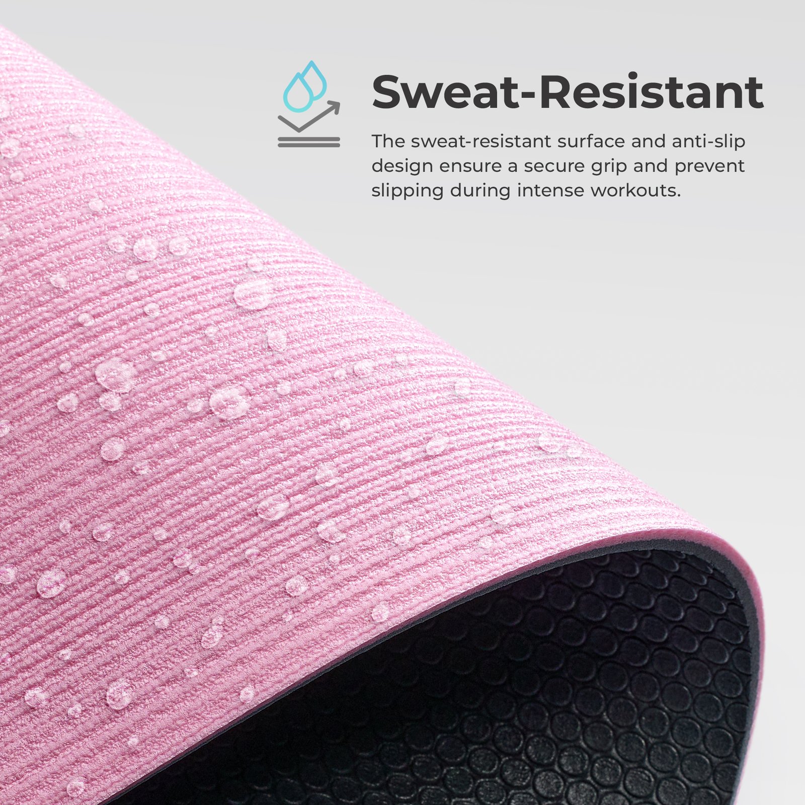 Sunny Health & Fitness Anti-Slip Dual Color Exercise Yoga Mat (Pink) - SF-EM02-PK - Image 3