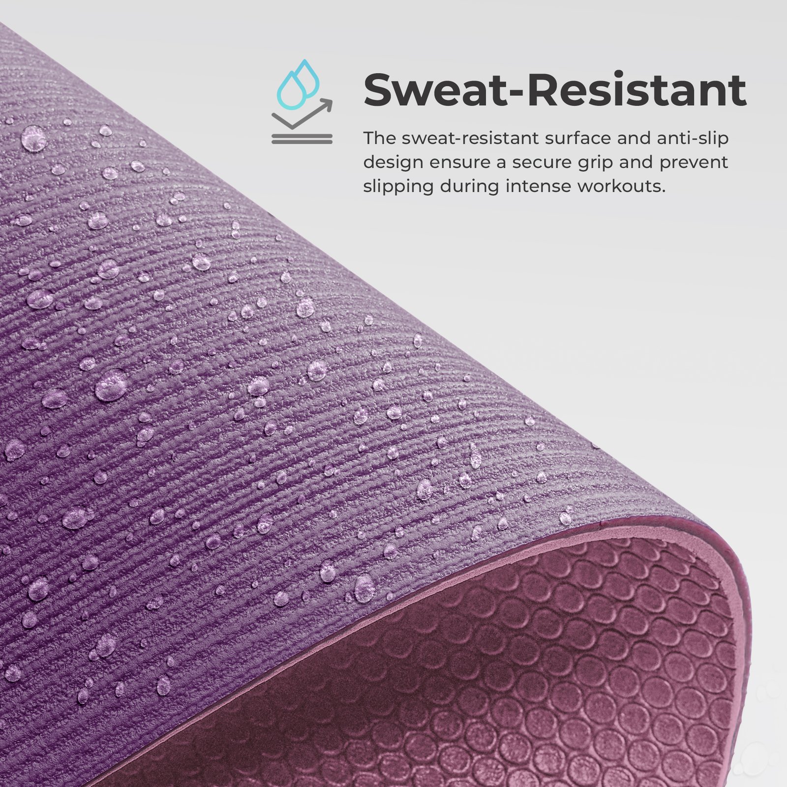 Sunny Health & Fitness Anti-Slip Dual Color Exercise Yoga Mat (Purple) - SF-EM02-PR - Image 3